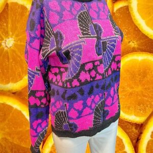 Vintage 80s Abstract Pattern Knit Sweater‎ Women's